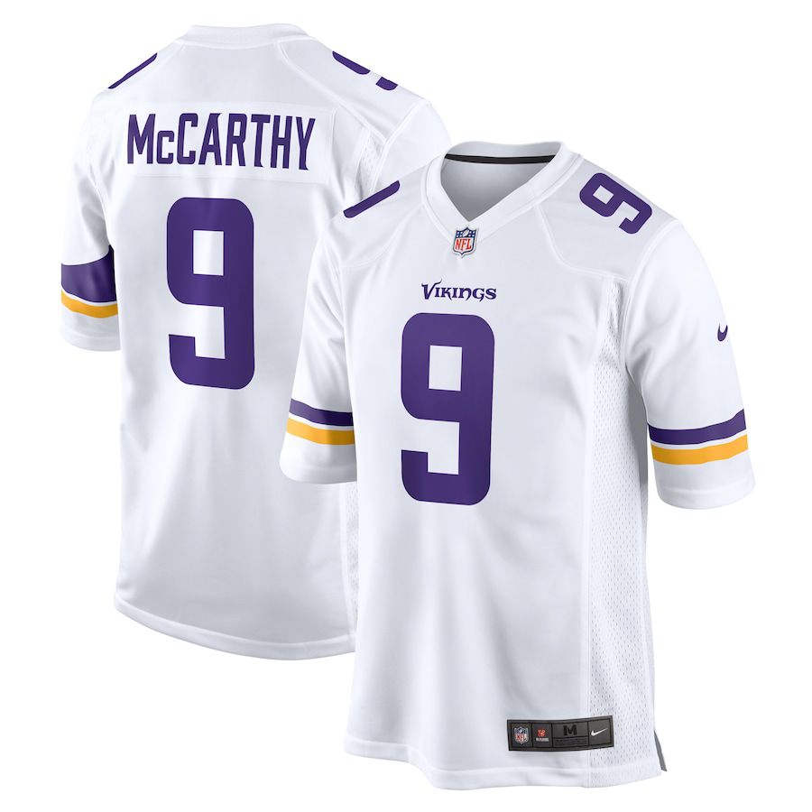 Men Minnesota Vikings #9 J.J. McCarthy Nike White Game NFL Jersey